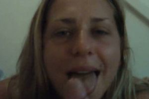 Sweet golden-haired sweetheart with blue eyes gives carnal head on POV tape