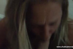 Sweet golden-haired sweetheart with blue eyes gives carnal head on POV tape