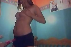 Two non-professional nasty sweethearts with enchanting whoppers play on livecam