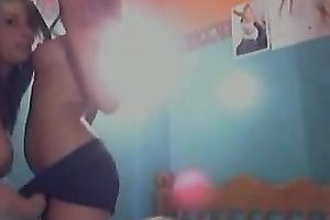 Two non-professional nasty sweethearts with enchanting whoppers play on livecam