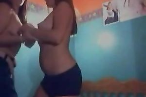 Two non-professional nasty sweethearts with enchanting whoppers play on livecam