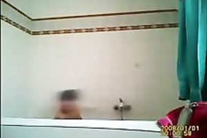 My large boobed GF feels comfortable taking a bathroom in front of a camera