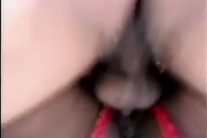 Bosomy dark honey by the pool wishes to fuck dark guy