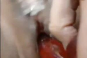 Short haired playful mother I'd like to fuck with excitement sucked her red sextoy on cam