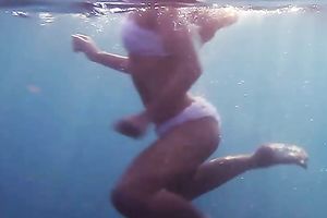 Young and exquisite European legal age teenager chicks in the blue unfathomable sea