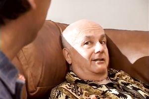 Sweet and hawt blonde milf Candy having three-some on the sofa