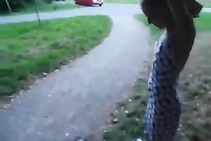 Skinny whore with flat mounds gives me great oral job outdoor