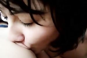 Morning oral from hawt and perverted Korean wench in my room