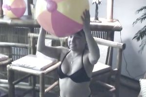 Three hottest beach sweethearts sit at the bar and entice bartender