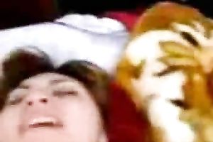 Missionary style fucking my Arabian wife's taut curly love tunnel