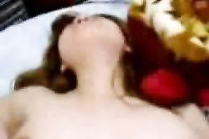 Missionary style fucking my Arabian wife's taut curly love tunnel