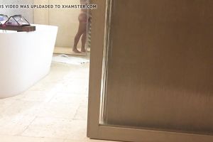 Hidden cam of my wife in the shower on vacation