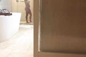 Hidden cam of my wife in the shower on vacation