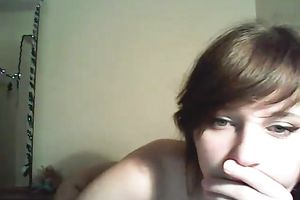 Svelte cute and marvelous dark brown with excitement fingerfucks her juicy pussy