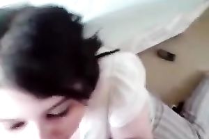 Sweet and young big beautiful woman brunette lets me feed her with cum