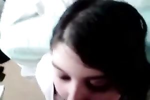 Sweet and young big beautiful woman brunette lets me feed her with cum