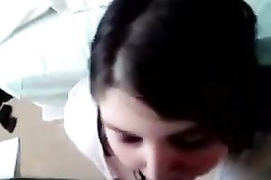 Sweet and young big beautiful woman brunette lets me feed her with cum