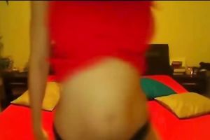 Awesome brunette livecam model was bragging of her flawless large boobies