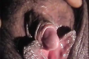 Big love button was flashed in super steamy closeup vid shot by my friend's BBC slut