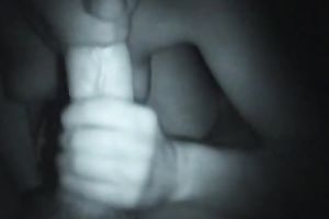 Dirty white floozy in the dark engulfing truly large pecker on livecam
