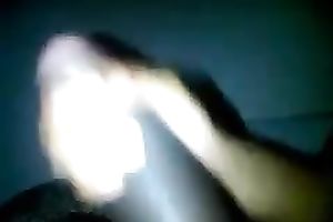 My pleasing swarthy girlfriend helping me release spunk flow deposit