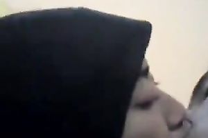 Kinky non-professional Hijab amateur horny white wife shyly kissed her boyfriend