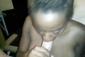 Ebony legal age teenager engulfing large white penis deepthroat in non-professional POV video