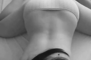 Brunette with quite nice natural large pointer sisters jerks and sucks my dick