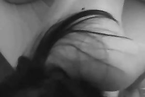 Brunette with quite nice natural large pointer sisters jerks and sucks my dick