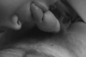 Brunette with quite nice natural large pointer sisters jerks and sucks my dick