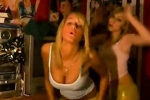 Sweet legal age teenager golden-haired sweethearts stripteasing wicked on the web camera