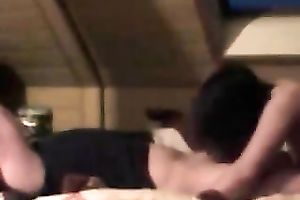 Torrid dark brown slutty wife sucked my buddy dry right in the attic room