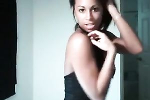 Torrid brunette hair legal age teenager with mind blowing body shape is stripping on web camera