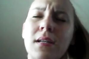 Cute white German girlfriend gives sloppy head and rides my 10-Pounder