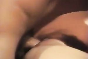 Brunette in her hot taut and short costume got her twat banged