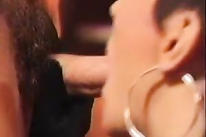 Brunette in her hot taut and short costume got her twat banged