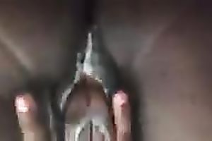 Great closeup view of my own concupiscent wife's hungry dark slit