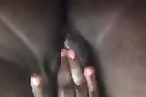 Great closeup view of my own concupiscent wife's hungry dark slit
