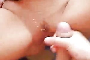 Steamy missionary pounding and jizz flow for my busty wife