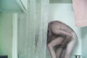 I love to fuck my skinny and all moist brunette hair gal's bawdy cleft right in the shower