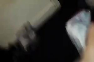 Blindfolded perverted girlie of my buddy sucks dong to be fed with cum