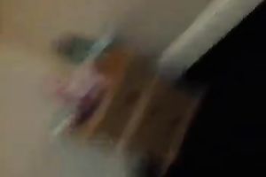 Blindfolded perverted girlie of my buddy sucks dong to be fed with cum