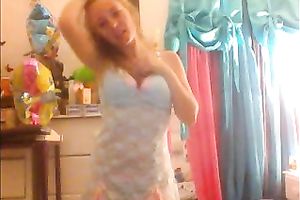 Kinky playful auburn hottie with pale scoops tickled her own bawdy cleft