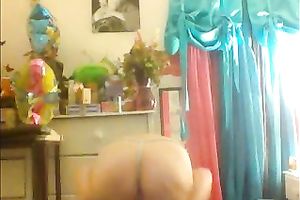 Kinky playful auburn hottie with pale scoops tickled her own bawdy cleft