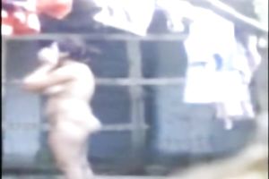 My hot and busty auntie taking shower outside on livecam