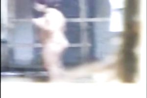 My hot and busty auntie taking shower outside on livecam