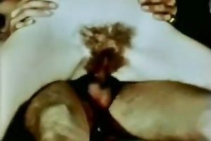 Retro brunette hair hawt bitch receives her curly vagina grabbed