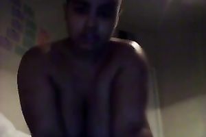 Thick dark hottie showing large boobs and wazoo in dilettante episode