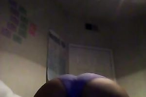 Thick dark hottie showing large boobs and wazoo in dilettante episode