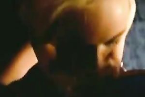 Cute blonde stripper chick sucks my white penis and swallows cum